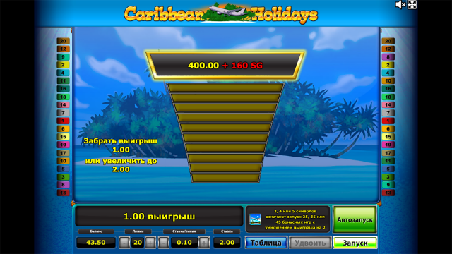 Бонусная игра Caribbean Holidays 3