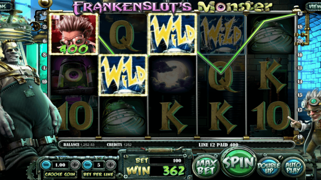 Характеристики слота Frankenslot's Monster 6